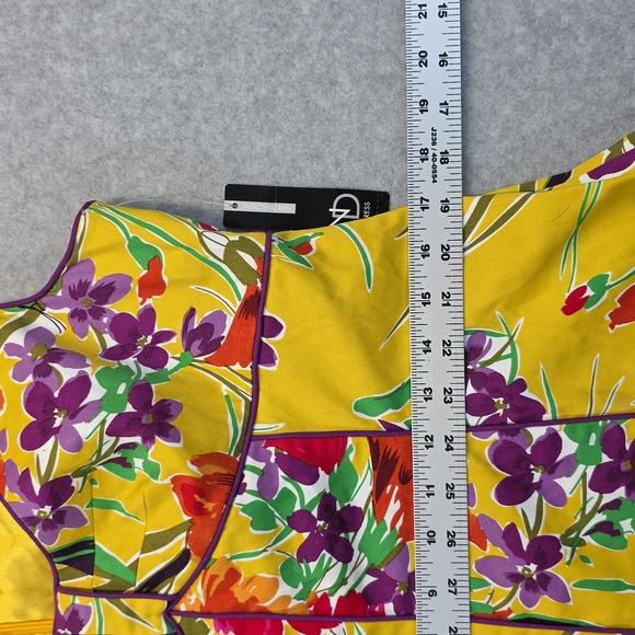 New Directions Yellow Floral Dress - Picture 5 of 11